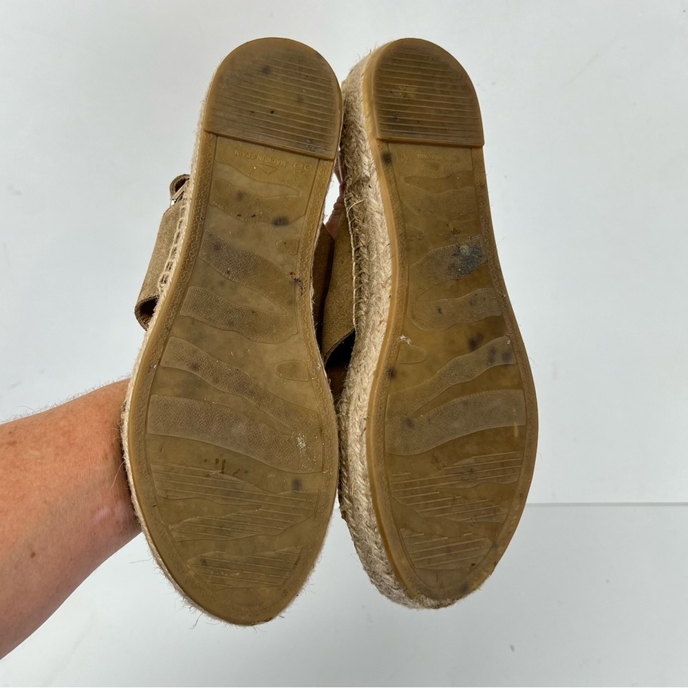 PASEART Taupe suede platform sling back espadrilles size - Picture 10 of 10